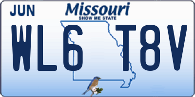 MO license plate WL6T8V