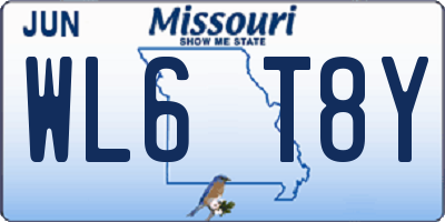 MO license plate WL6T8Y