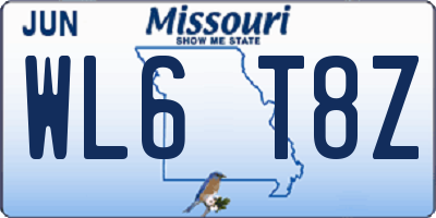 MO license plate WL6T8Z