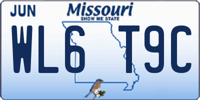 MO license plate WL6T9C