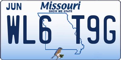 MO license plate WL6T9G