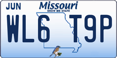 MO license plate WL6T9P