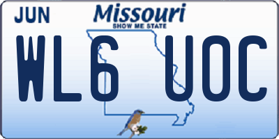 MO license plate WL6U0C