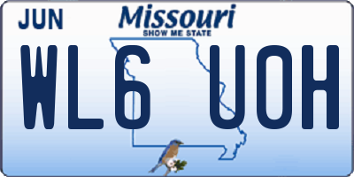 MO license plate WL6U0H