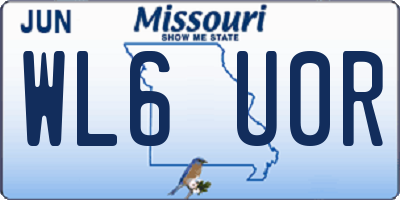 MO license plate WL6U0R