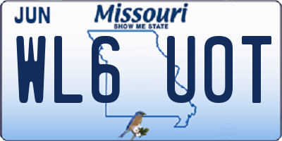 MO license plate WL6U0T