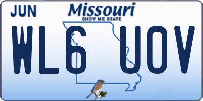 MO license plate WL6U0V