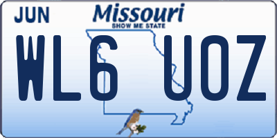 MO license plate WL6U0Z
