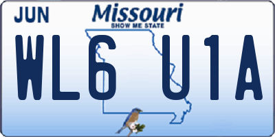 MO license plate WL6U1A