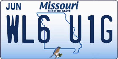 MO license plate WL6U1G