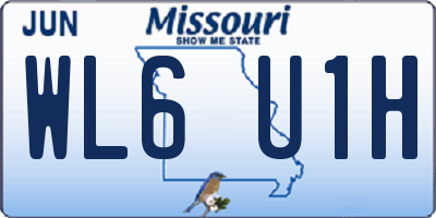 MO license plate WL6U1H