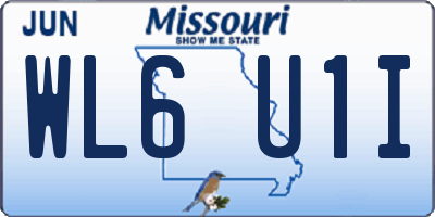 MO license plate WL6U1I