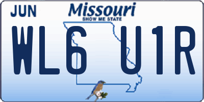 MO license plate WL6U1R