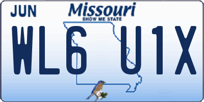 MO license plate WL6U1X