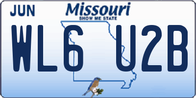 MO license plate WL6U2B