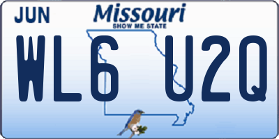 MO license plate WL6U2Q