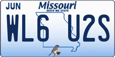 MO license plate WL6U2S