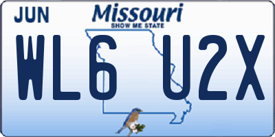 MO license plate WL6U2X