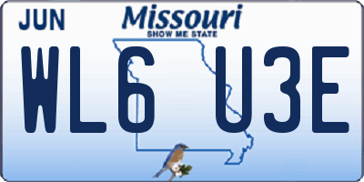 MO license plate WL6U3E