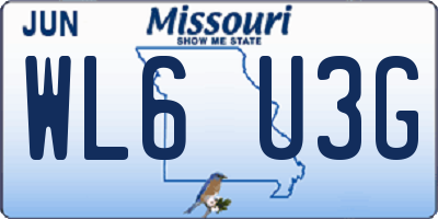 MO license plate WL6U3G