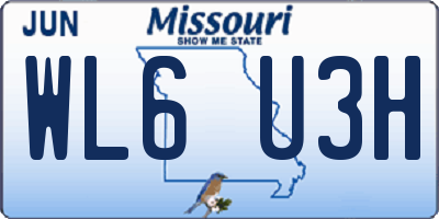 MO license plate WL6U3H