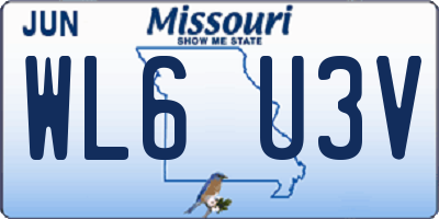 MO license plate WL6U3V