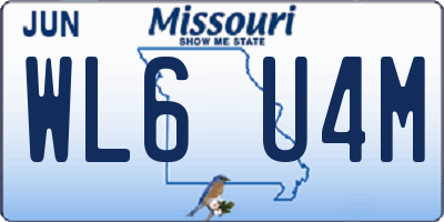MO license plate WL6U4M
