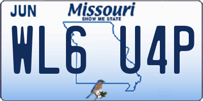MO license plate WL6U4P