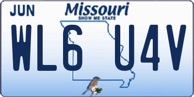 MO license plate WL6U4V