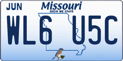 MO license plate WL6U5C