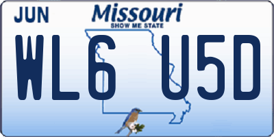 MO license plate WL6U5D