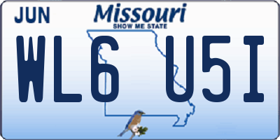 MO license plate WL6U5I
