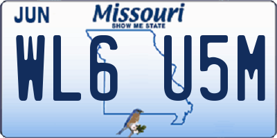 MO license plate WL6U5M