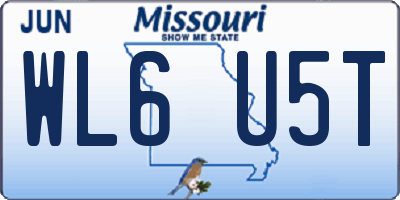 MO license plate WL6U5T
