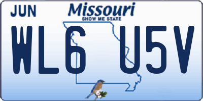 MO license plate WL6U5V