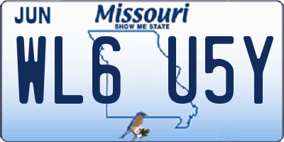 MO license plate WL6U5Y