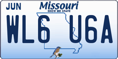 MO license plate WL6U6A