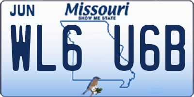 MO license plate WL6U6B