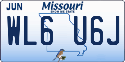 MO license plate WL6U6J