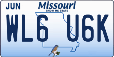 MO license plate WL6U6K