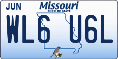 MO license plate WL6U6L