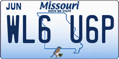 MO license plate WL6U6P