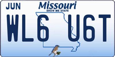 MO license plate WL6U6T