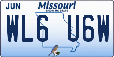 MO license plate WL6U6W