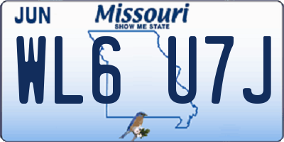 MO license plate WL6U7J