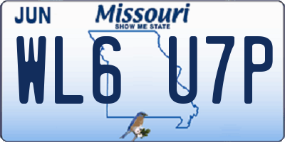 MO license plate WL6U7P