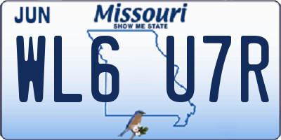 MO license plate WL6U7R