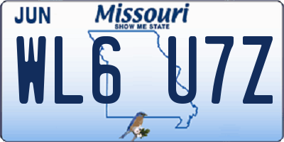 MO license plate WL6U7Z
