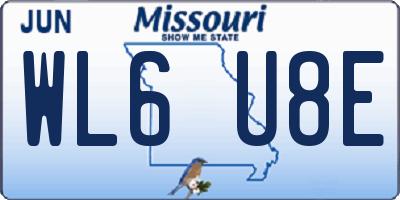 MO license plate WL6U8E