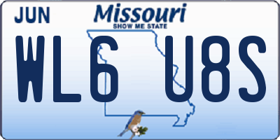 MO license plate WL6U8S